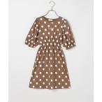 ワンピース ドットボリュームスリーブワンピース キッズ 子供服 女の子