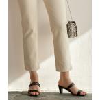 サンダル スクエアトゥナローストラップミュールサンダル レディース