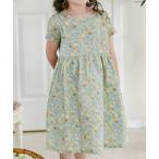 ワンピース フローラルプリントコットンワンピース　半袖 キッズ 子供服 女の子