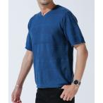 ニット 《WEB限定》リンクス柄切替Vネックニット 半袖