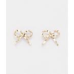 ピアス 「K10」エレガントリボンピアス/BOX＆ショッパーつき レディース