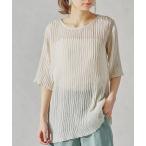 ショッピングacro ブラウス シャツ シアー楊柳シフォンブラウス/AC1050 レディース