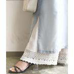 パンツ エミュラル emural 裾レースコットンリネンペチパンツ レディース