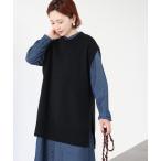 ニット クルーネックサイドスリットニットベスト