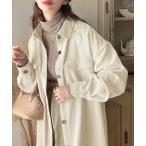 シャツ ブラウス セットアップも楽しめる!コーデュロイロング丈シャツ