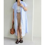 ワンピース シャツワンピース 【WEB限定】スタンドフリルワンピース