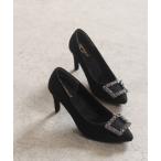 パンプス ビジューモチーフポインテッドトゥパンプス