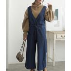 オールインワン Vネックデニムコンビネゾン レディース