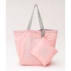 ショッピングエコバッグ エコバッグ ポーチ付きスクエアロゴ柄バッグ