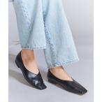 パンプス Vカットステッチ フラットシューズ
