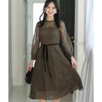 ドレス 袖あり＆ミモレ丈 パーティードレス シアーレースお呼ばれ結婚式フォーマルオケージョンドレス 二次会 成人式 同窓会 謝恩会 20代 30代