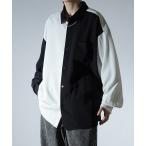 シャツ ブラウス 23AW 襟配色クレリック ルーズシルエット 長袖ビッグシルエットシャツ 【Confirm】