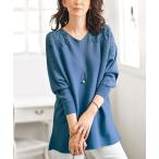 ニット セーター モチーフレースデザインニットプルオーバー レディース