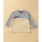 tシャツ Tシャツ 【別注】 電車刺しゅうバイカラー長袖Tシャツ