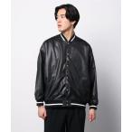 スタジャン LUSOR(ルーソル)fake leather Stadium jumper フェイクレザースタジャン メンズ