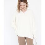 ニット Vネックシャギーニットプルオーバー