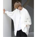 ショッピングドルマン シャツ 「neos -addictive design-」ビッグシルエット バンドカラー ドルマン ロング ボリュームスリーブ シャツ メンズ レディ