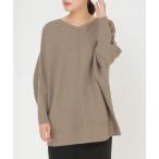 ニット セーター 2WAY横リブドルマンチュニック レディース