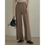 パンツ 千鳥格子柄/ヘリンボーンカットジャガードストレートパンツ レディース