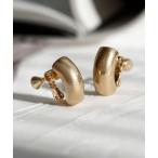 イヤリング カーブマットメタルイヤリング レディース