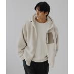 コート ジャケット ウォッシャブルシープボアフリース裏地付きフードブルゾン メンズ レディース