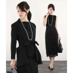 セットアップ 「3WAY仕様/セレモニースーツセット」ドレープジャケット・ワンピース・ベルト 3点セット レディース