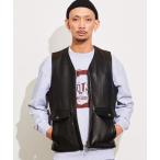 革ジャン ライダース Cow Leather Vest カウレザー ベスト メンズ