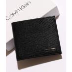 財布 メンズ 「Calvin Klein/カルバンクライン」ワンポイント レザーコンパクトウォレット