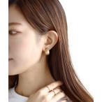 イヤリング マットメタルのカールイヤリング レディース