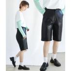 パンツ フェイクレザーハーフパンツ レディース