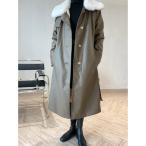  пальто с отложным воротником пальто Synth tik кожа отложной воротник длинное пальто ( подкладка faik мех ) женский 