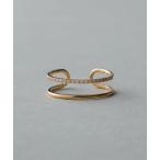 ショッピング13号 指輪 リング K18YG パーティクル ダブルライン リング レディース