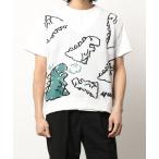 ベスト ジレ 「HOOK」落書き恐竜イラストvネックベスト メンズ レディース