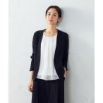 スーツ 「セットアップ対応」ノーカラージャケット レディース