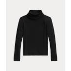 tシャツ リブド コットンブレンド タートルネック キッズ 子供服 女の子