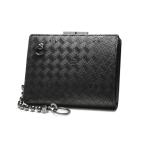 財布 印伝/印傳屋 がま口 札入れ レザー ミディアム ウォレット 無響室柄 ブランド コラボ 二つ折り財布 メンズ