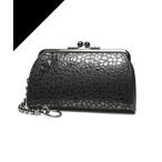 財布 印伝/印傳屋 鹿革 レザー 誕生石付き 親子がま口 財布 ウォレット ヒョウ柄 ブランド コラボ 二つ折り メンズ レディース