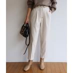パンツ 起毛ドローストリング美脚タックテーパードパンツ