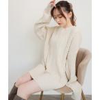 ワンピース BIGケーブルルーズニットワンピース(WEB限定) レディース