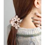 ヘアクリップ ビジュー×フラワーバンス