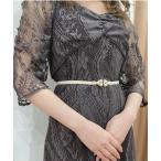 ベルト 「Cupid Heart」結婚式ベルト　パール×ビジュー細ベルト レディース