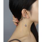 ショッピングイヤーカフ イヤーカフ メタルボール ドロップ チェーン ロング イヤーカフ レディース