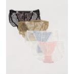 ショーツ 細リボンデザイン レースメッシュ レディースショーツ 4枚セット