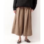 パンツ 「ubasoku」リネン無地脇3本ピ