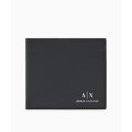 財布 「A|X アルマーニ エクスチェンジ」A|Xロゴ　二つ折りレザー財布（コインケース付き） メンズ