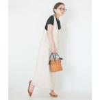 ワンピース ジャンパースカート 【低身長向けSサイズあり】Vネックストレートサロペットスカート