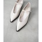 パンプス レイン対応 ポインテッドストラップエナメルパンプス