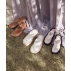 サンダル フェイクレザースクエアトングサンダル