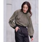 ショッピングバンド ブラウス シャツ ジオメトリックバンドカラーブラウス レディース