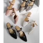 パンプス ポインテッド2WAYストラップミュール　